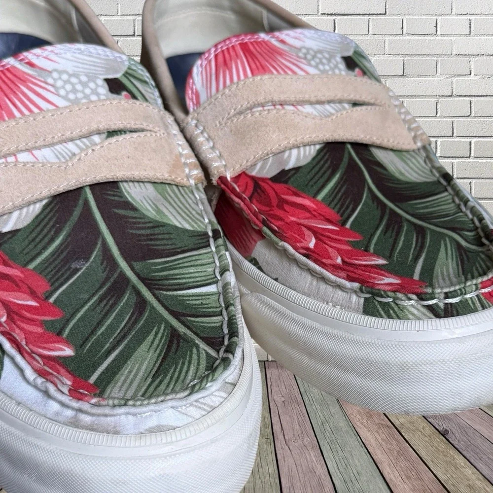 Cole Haan Moccasin Pinch Maine Classis Mens Floral Boat Shoes Deck Sz 9.5M Grand